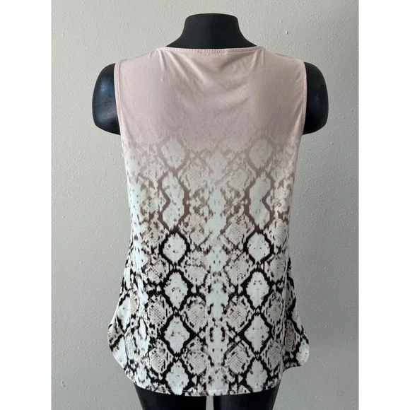 Calvin Klein Women's Sleeveless Top Sz S Pink Ombre Snakeskin Preppy Spring - Picture 2 of 6